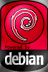 Powered by Debian serious bubble sticker