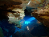 Blue light in a cavern
